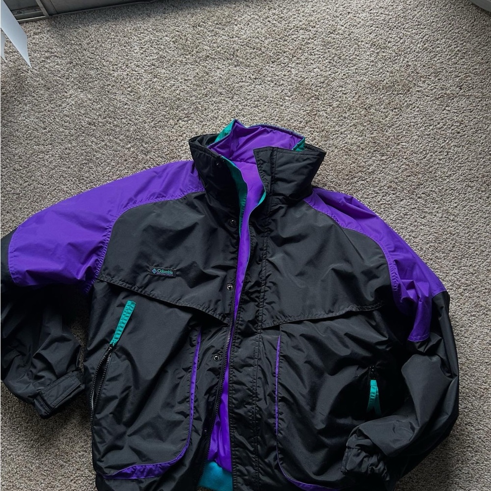 Columbia 2 in 1 Powder Keg Black and Purple Jacket.